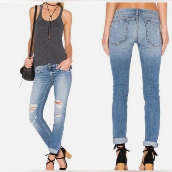rag & bone DRE distressed boyfriend Jean in color Carter - Picture 6 of 7